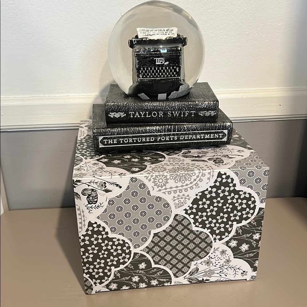 Taylor Swift Black and White Typewriter Snow Globe